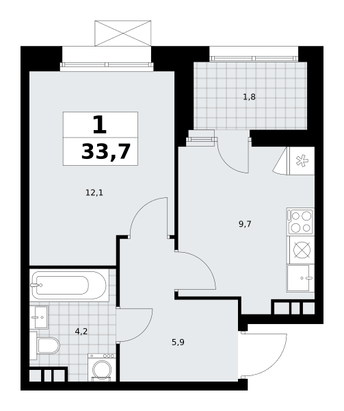 Бунинские кварталы Москва — планировка Студия