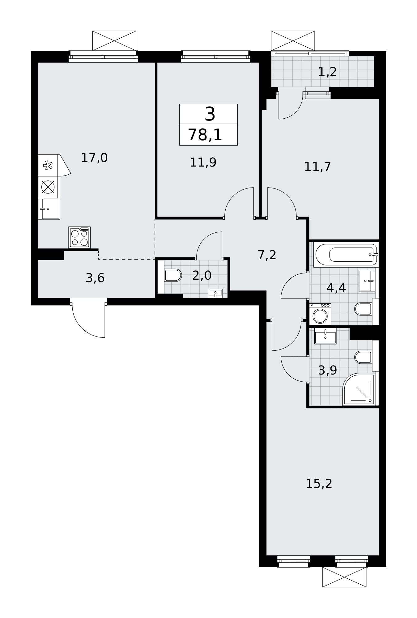 Бунинские кварталы Москва — планировка Студия