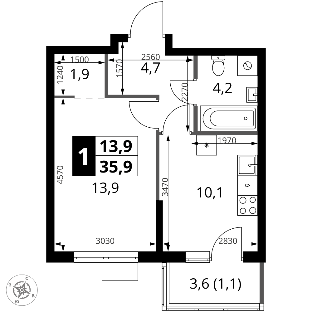 1-й Ясеневский Москва — планировка 1
