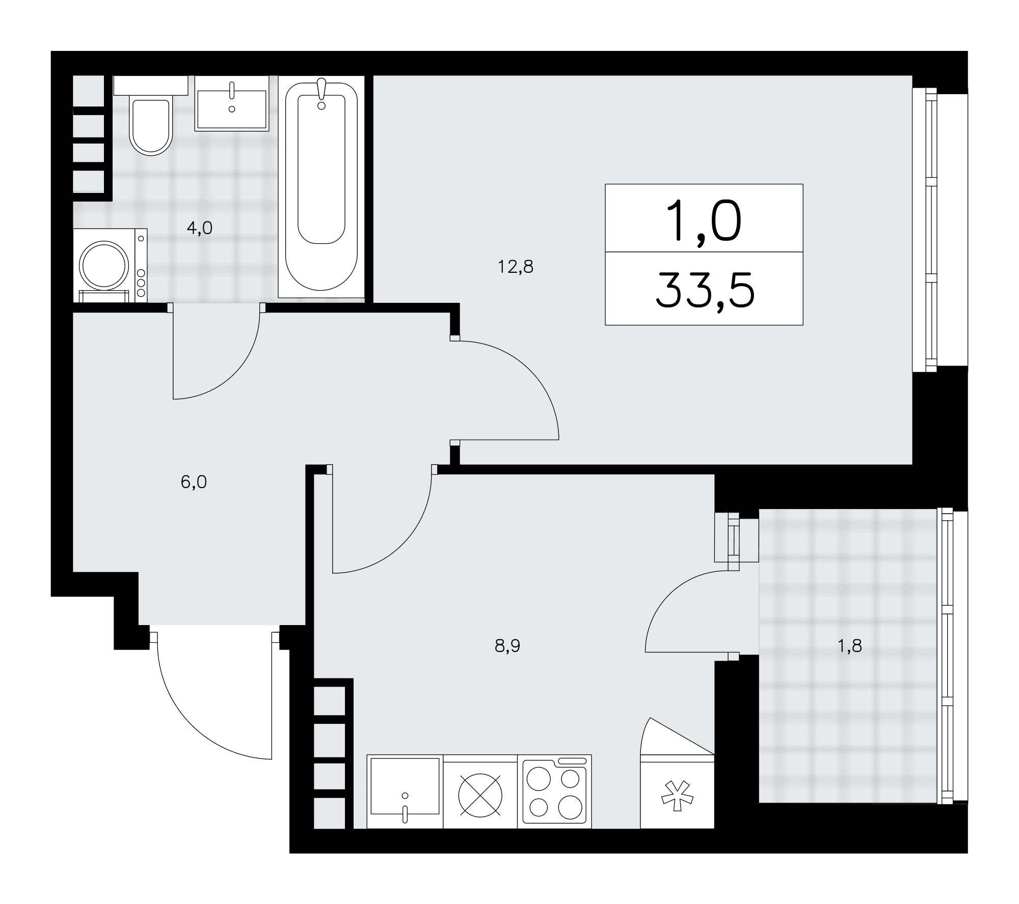Дзен-кварталы Москва — планировка Студия