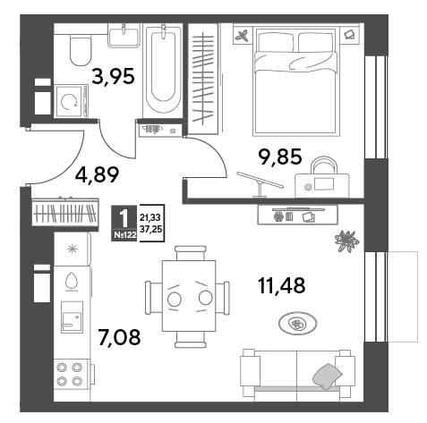 Публицист Пушкино — планировка 1