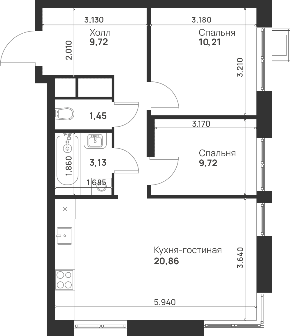 Талисман на Рокоссовского Москва — планировка 2