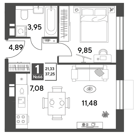 Публицист Пушкино — планировка 1