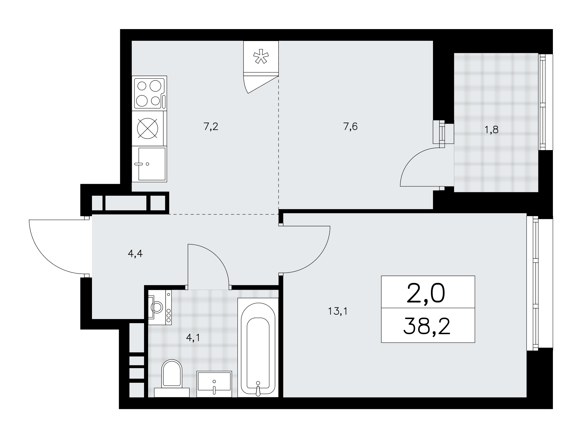Дзен-кварталы Москва — планировка Студия