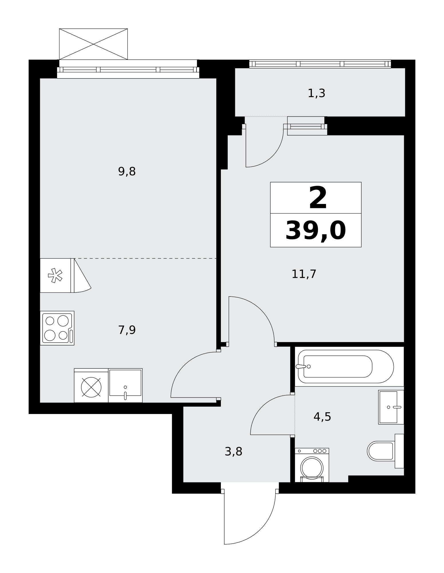 Дзен-кварталы Москва — планировка Студия