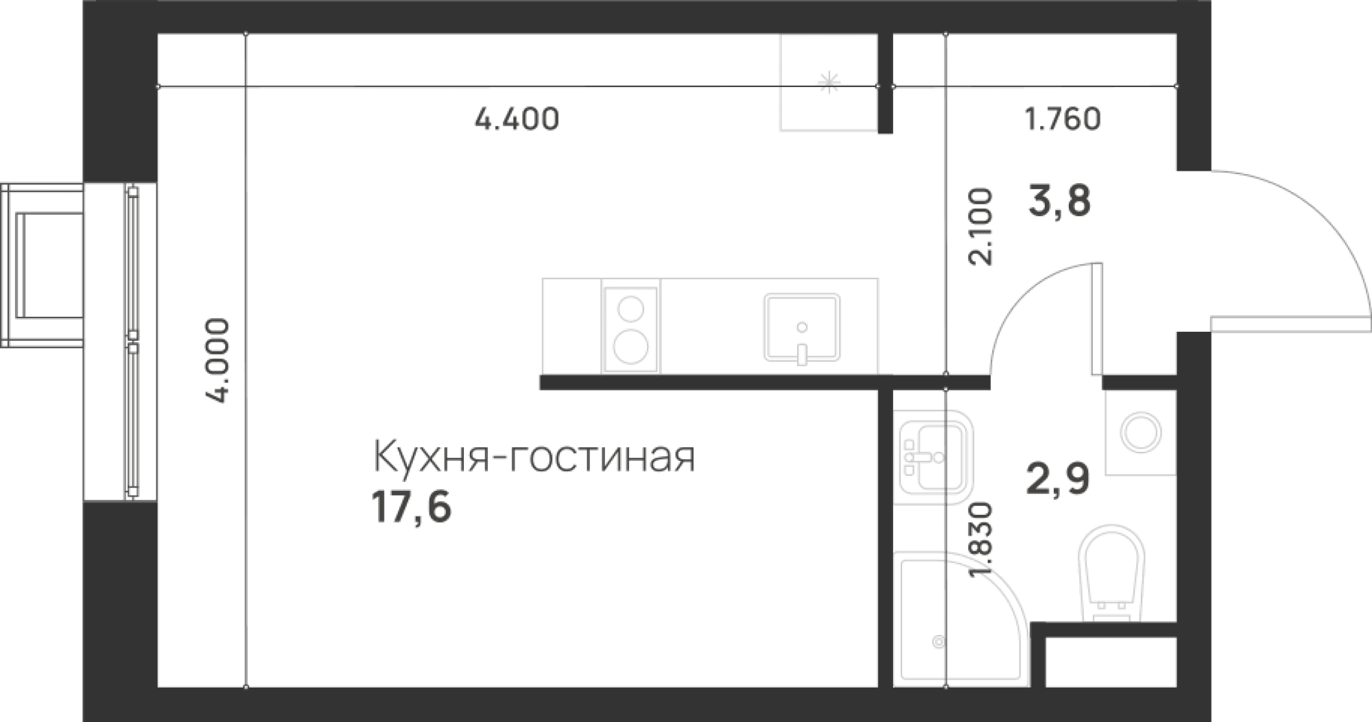 Foreville Москва — планировка Студия