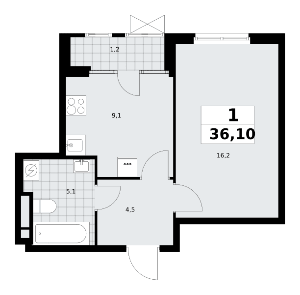 Дом на Зорге Москва — планировка Студия