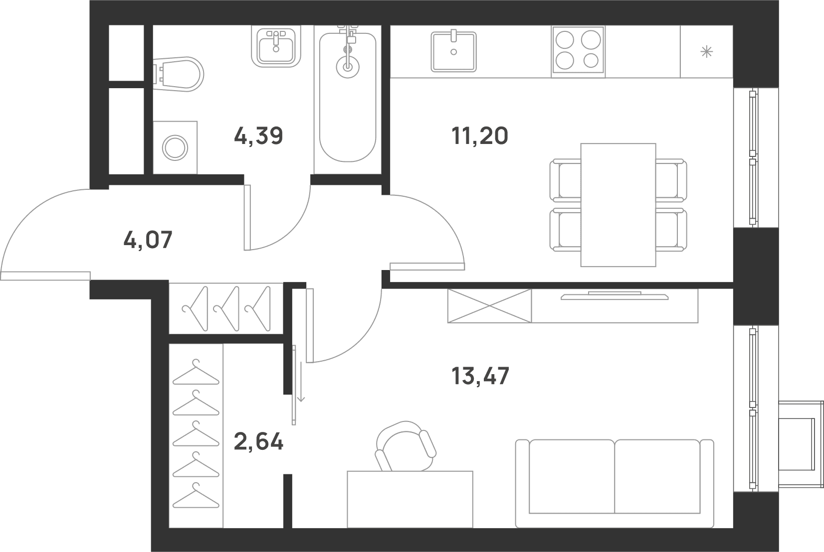 Талисман на Рокоссовского Москва — планировка 1