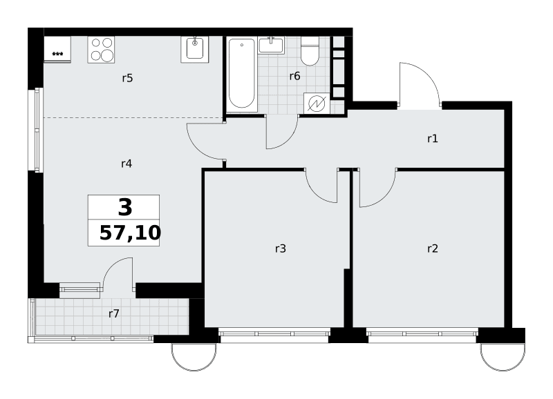 Родные кварталы Москва — планировка Студия