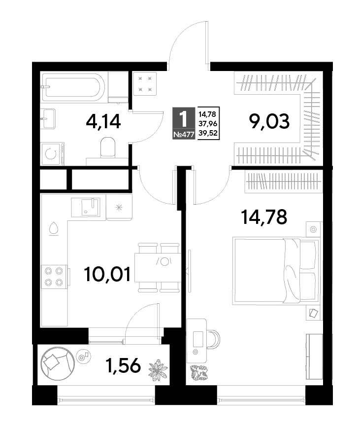 EVO Реутов — планировка 1