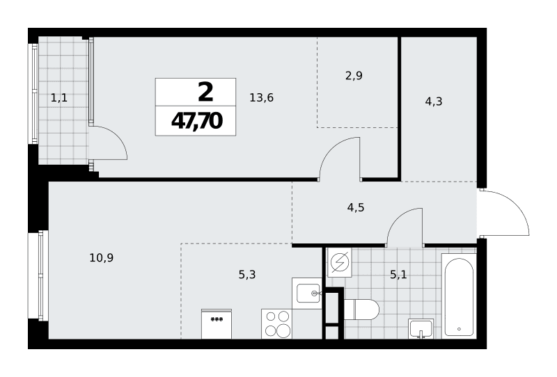 Дом на Зорге Москва — планировка Студия