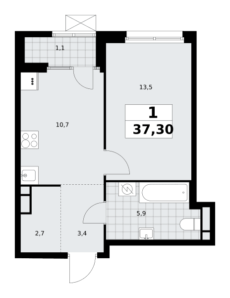 Дом на Зорге Москва — планировка Студия