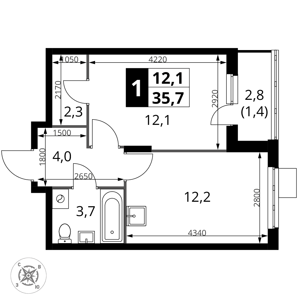 1-й Донской Видное — планировка 1