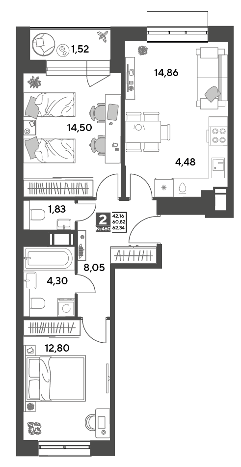 Публицист Пушкино — планировка 2