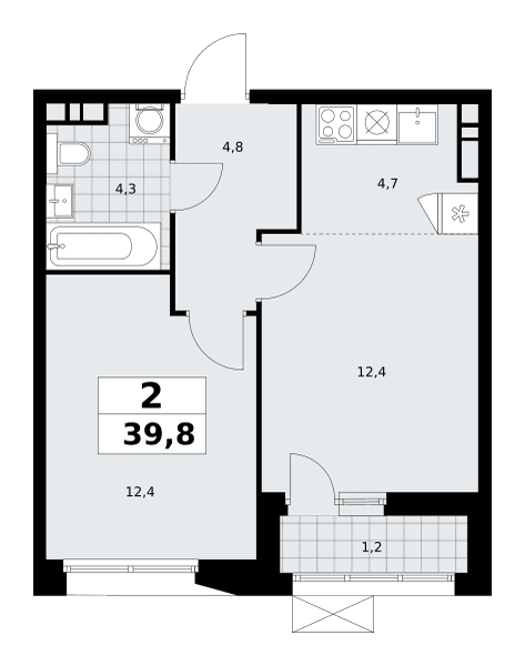Бунинские кварталы Москва — планировка Студия