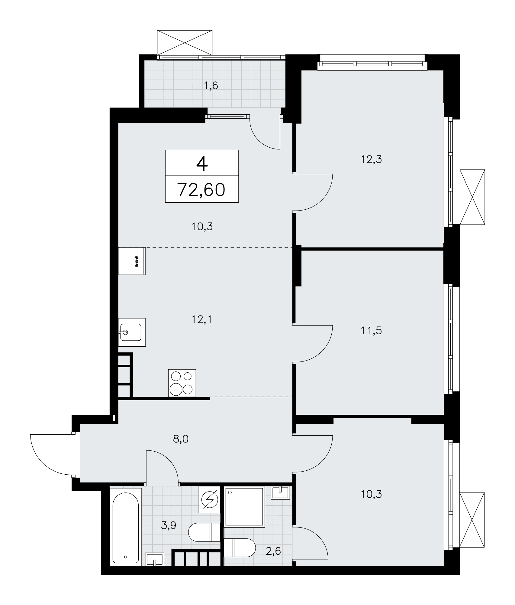 Бунинские кварталы Москва — планировка Студия