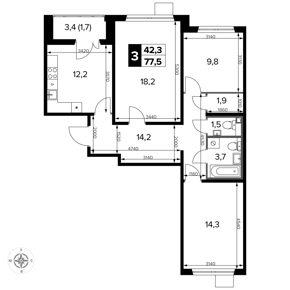 1-й Ленинградский Москва — планировка 3