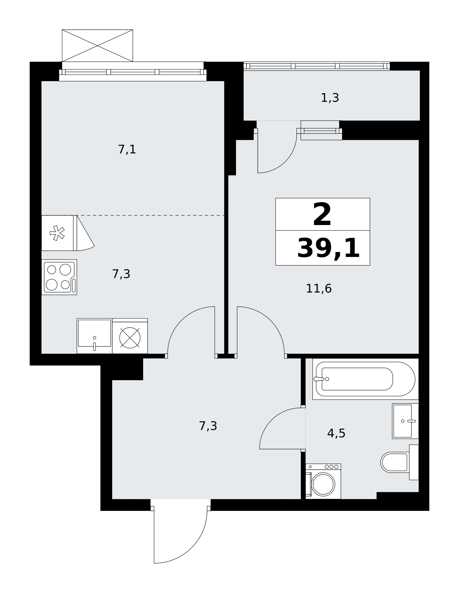 Дзен-кварталы Москва — планировка Студия