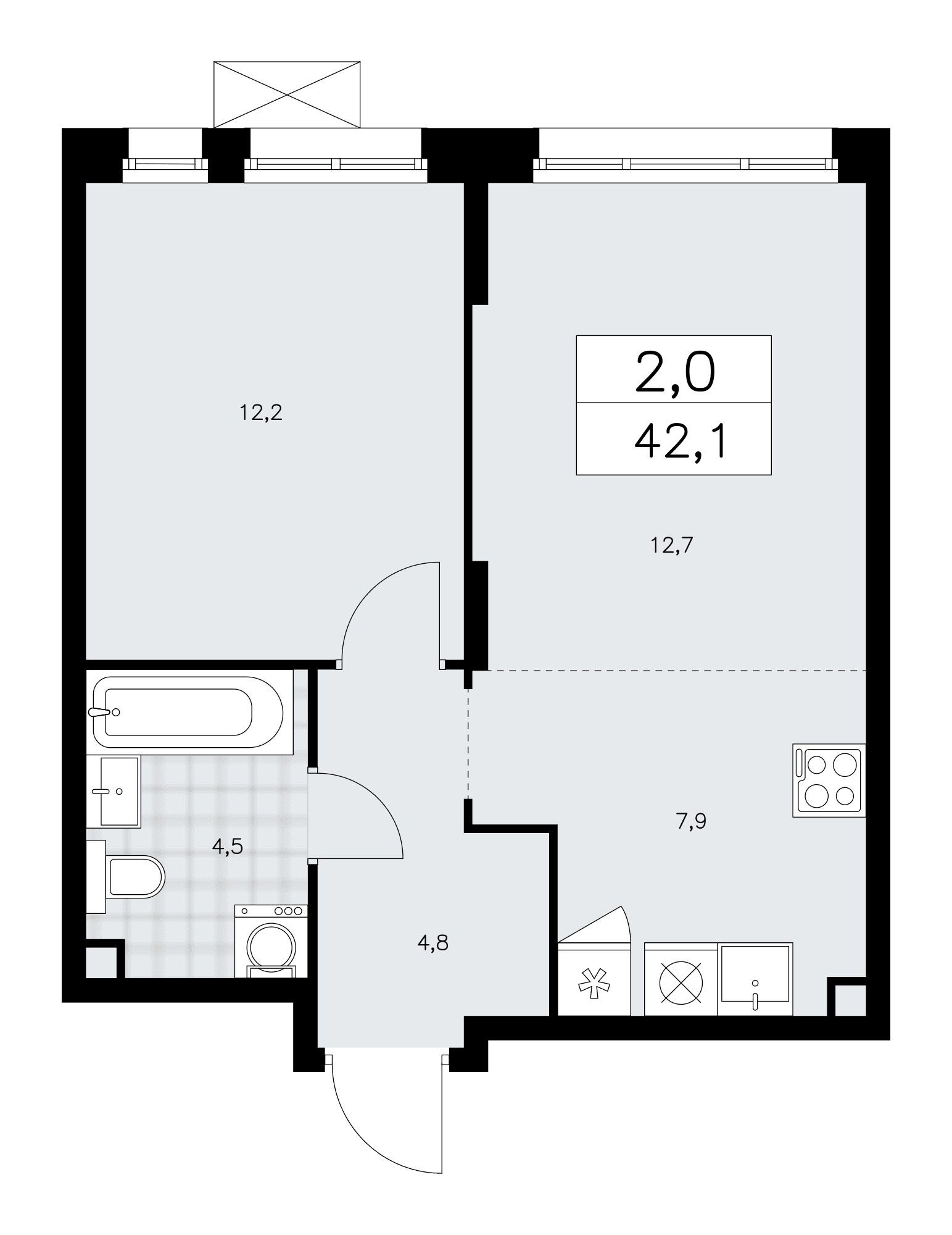 Прокшино Москва — планировка Студия