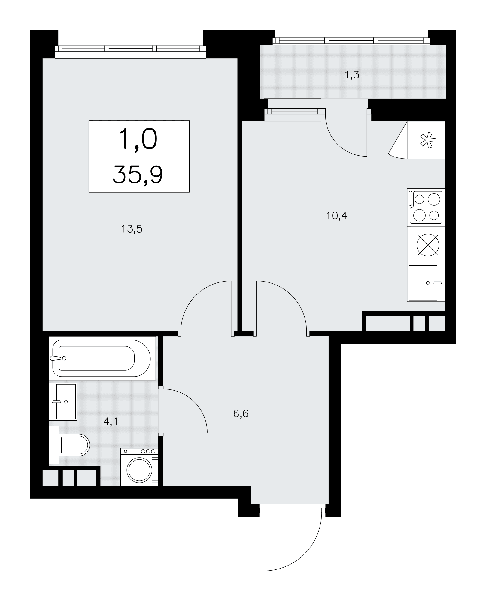 Дзен-кварталы Москва — планировка Студия