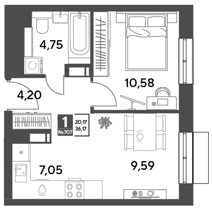 Публицист Пушкино — планировка 1