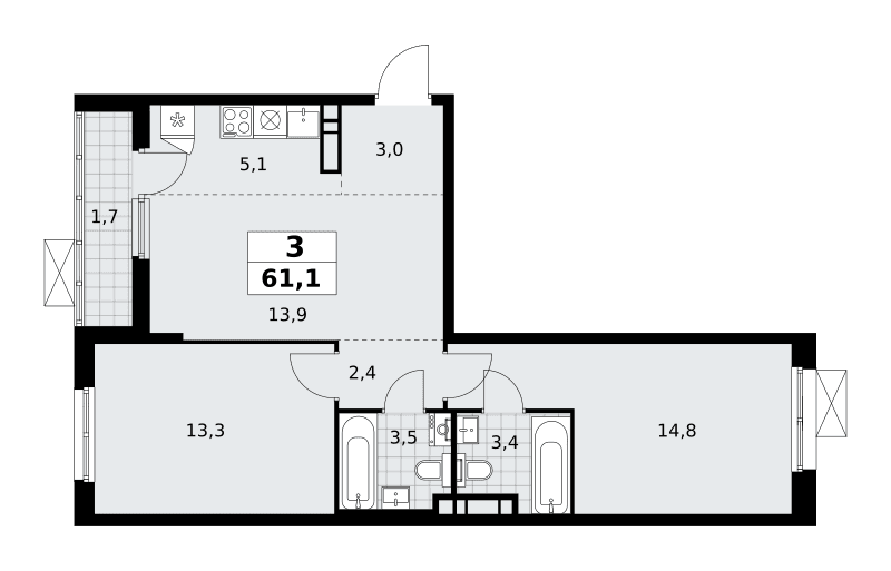 Прокшино Москва — планировка Студия