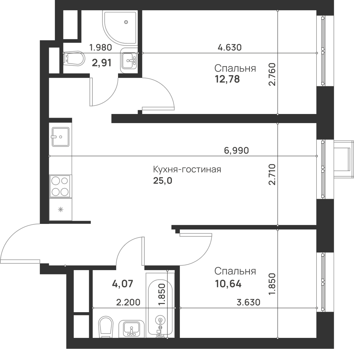 Талисман на Рокоссовского Москва — планировка 2