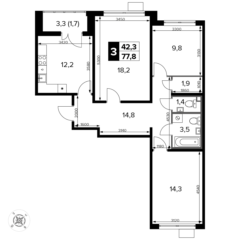 1-й Ленинградский Москва — планировка 3
