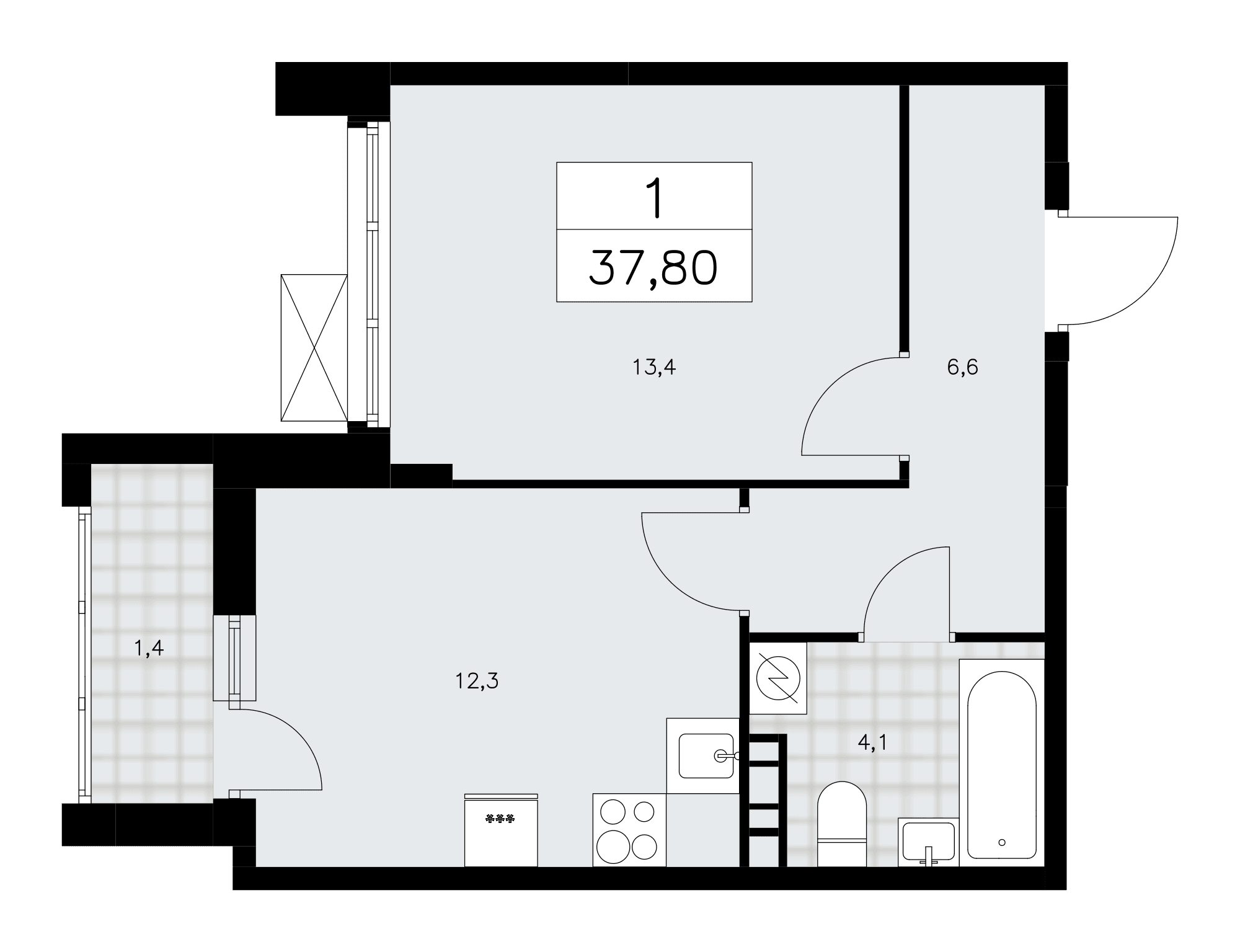 Скандинавия Москва — планировка Студия