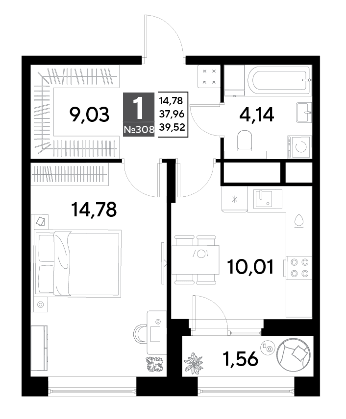EVO Реутов — планировка 1