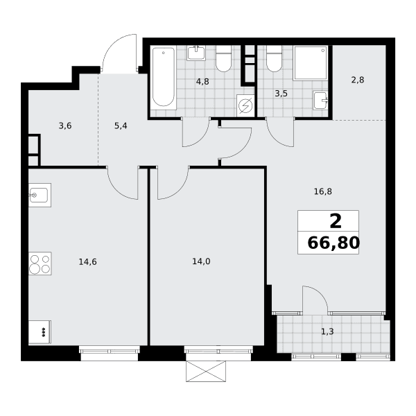 Дом на Зорге Москва — планировка Студия