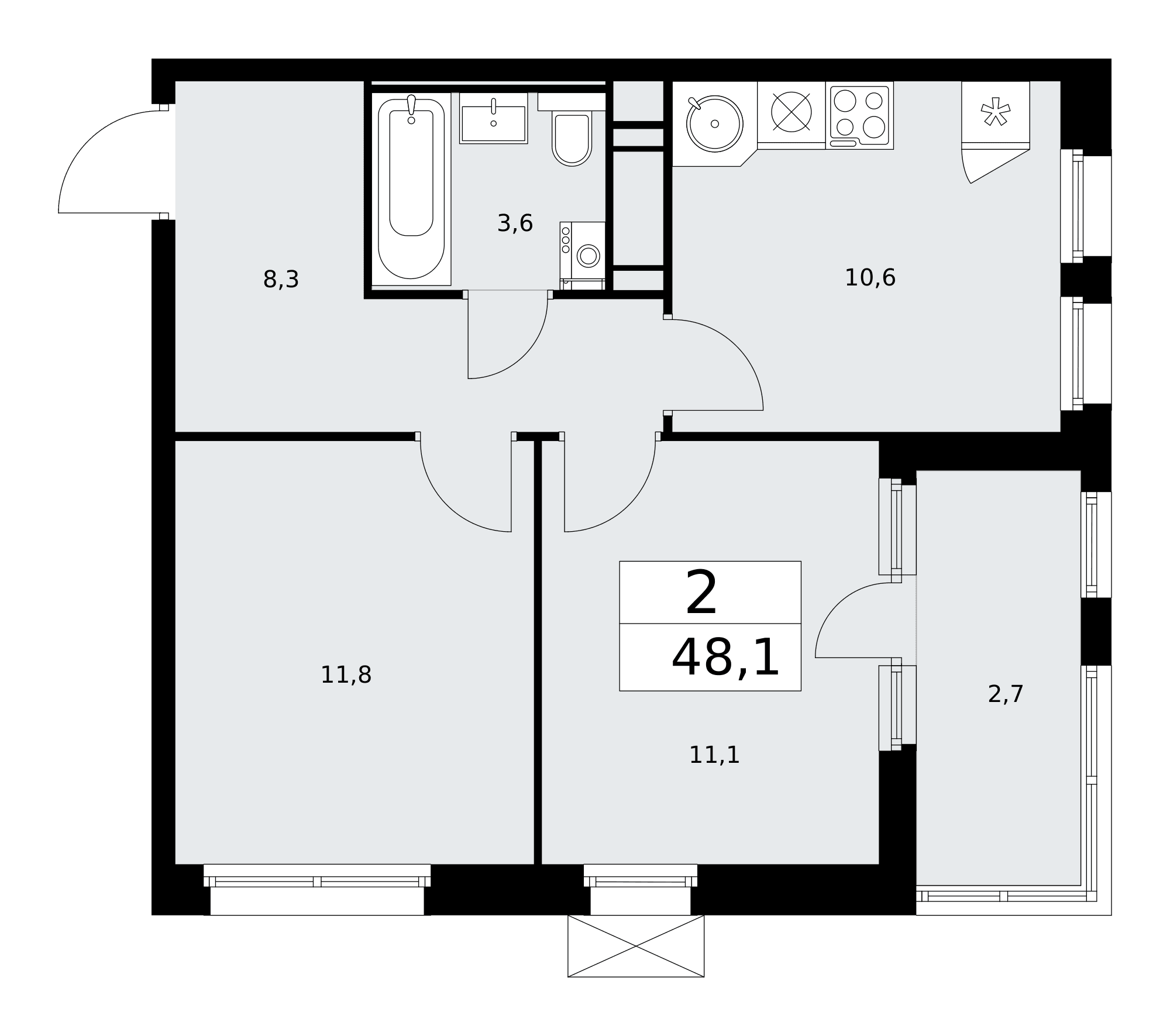 Скандинавия Москва — планировка Студия