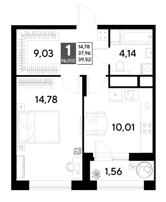 EVO Реутов — планировка 1