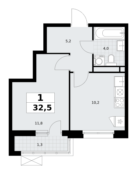 Родные кварталы Москва — планировка Студия