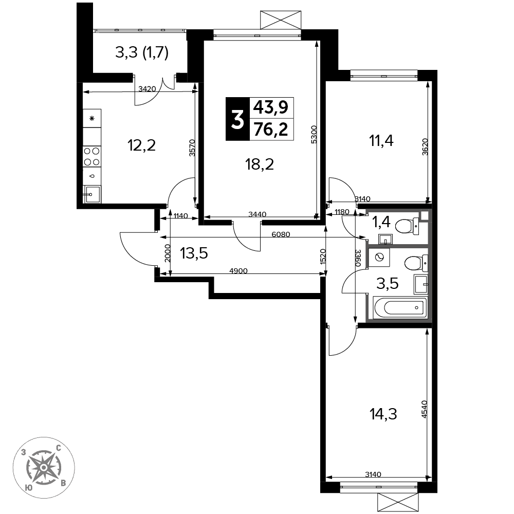 1-й Ленинградский Москва — планировка 3