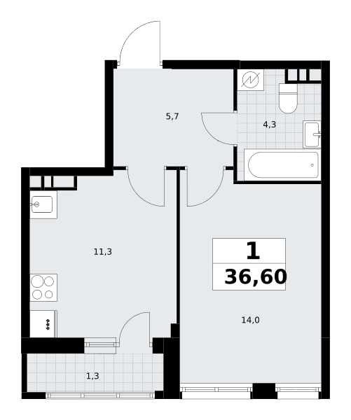 Родные кварталы Москва — планировка Студия