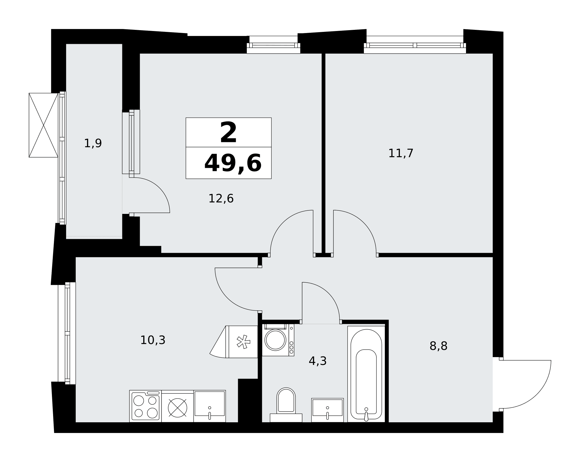 Дзен-кварталы Москва — планировка Студия