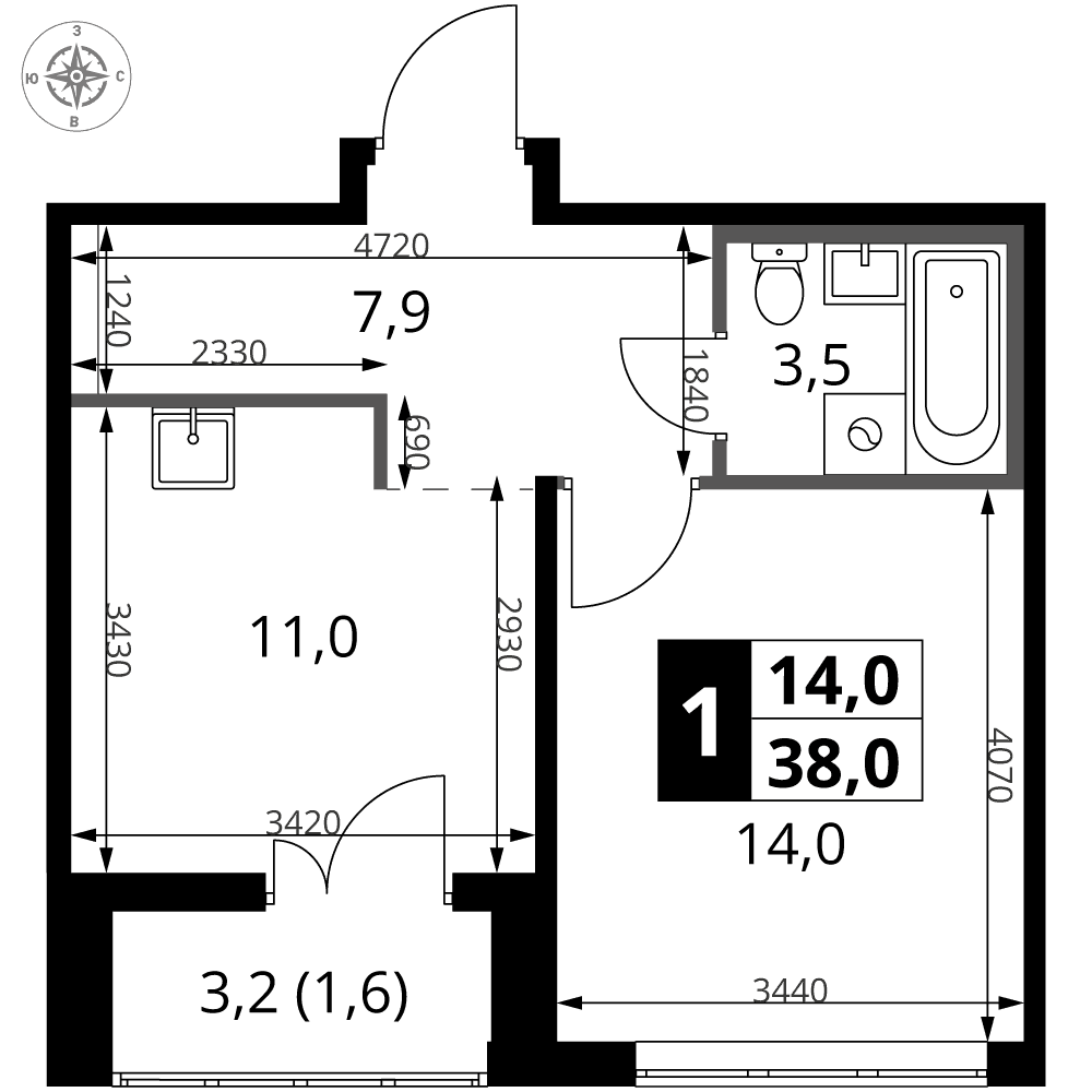 1-й Саларьевский Москва — планировка 1