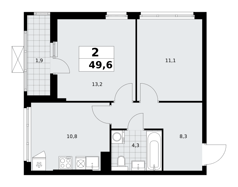 Бунинские кварталы Москва — планировка Студия