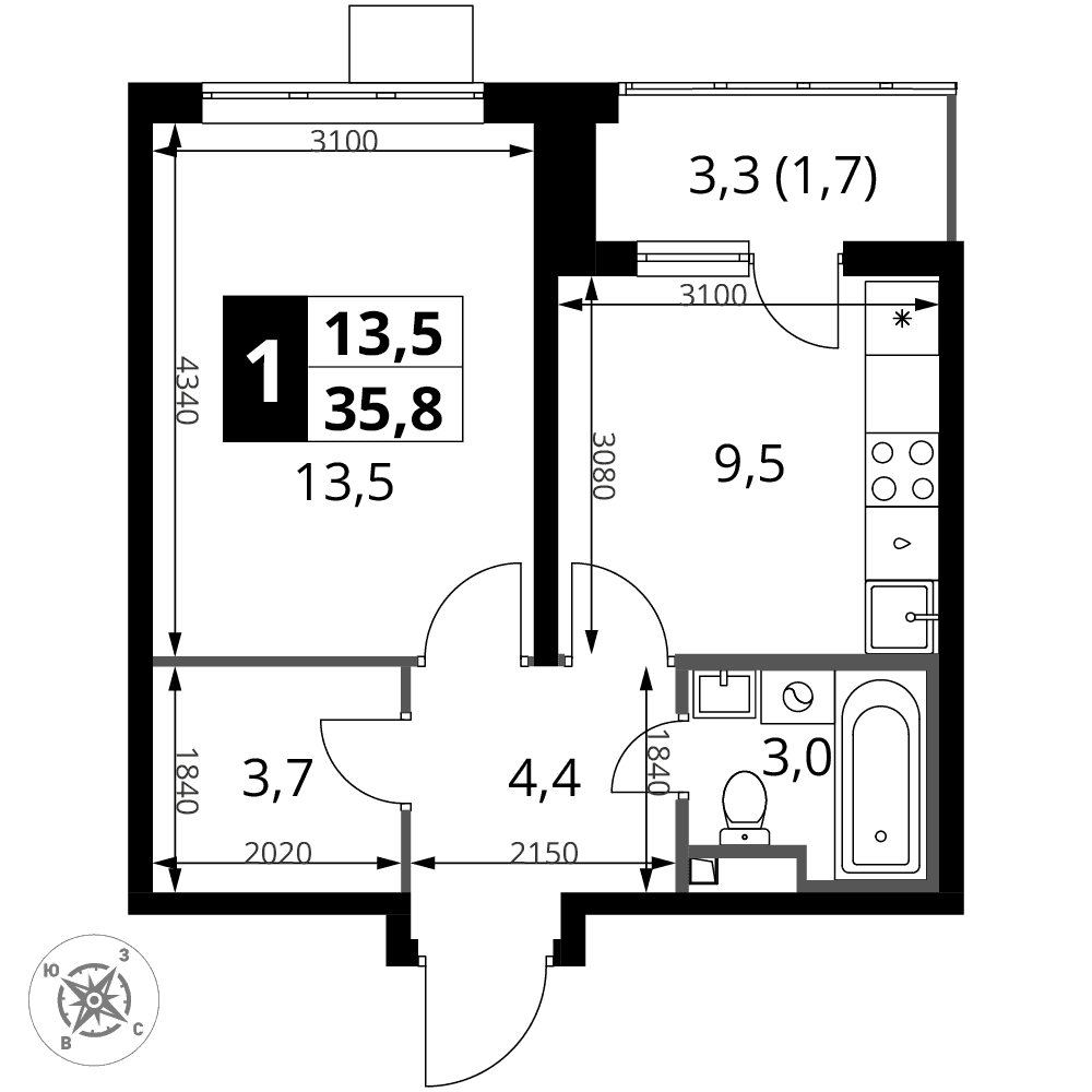 1-й Донской Видное — планировка 1