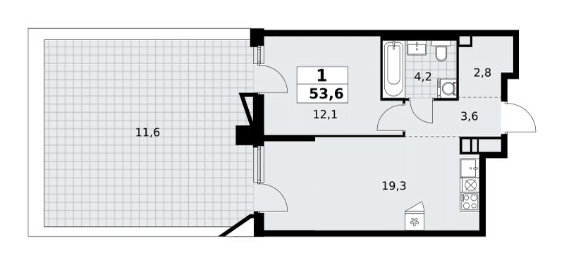 Прокшино Москва — планировка Студия