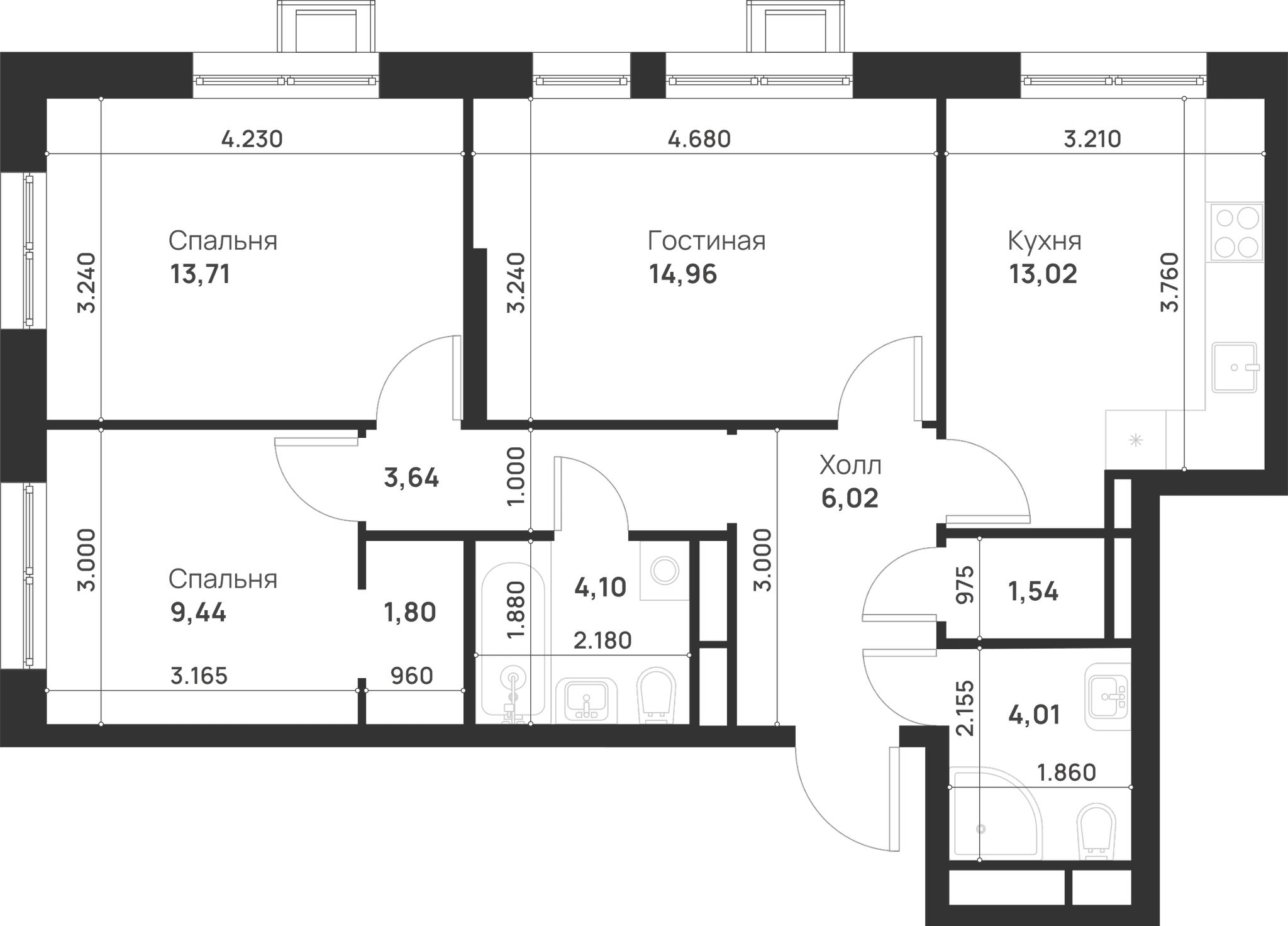 Талисман на Рокоссовского Москва — планировка 3