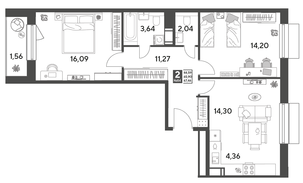 Публицист Пушкино — планировка 2