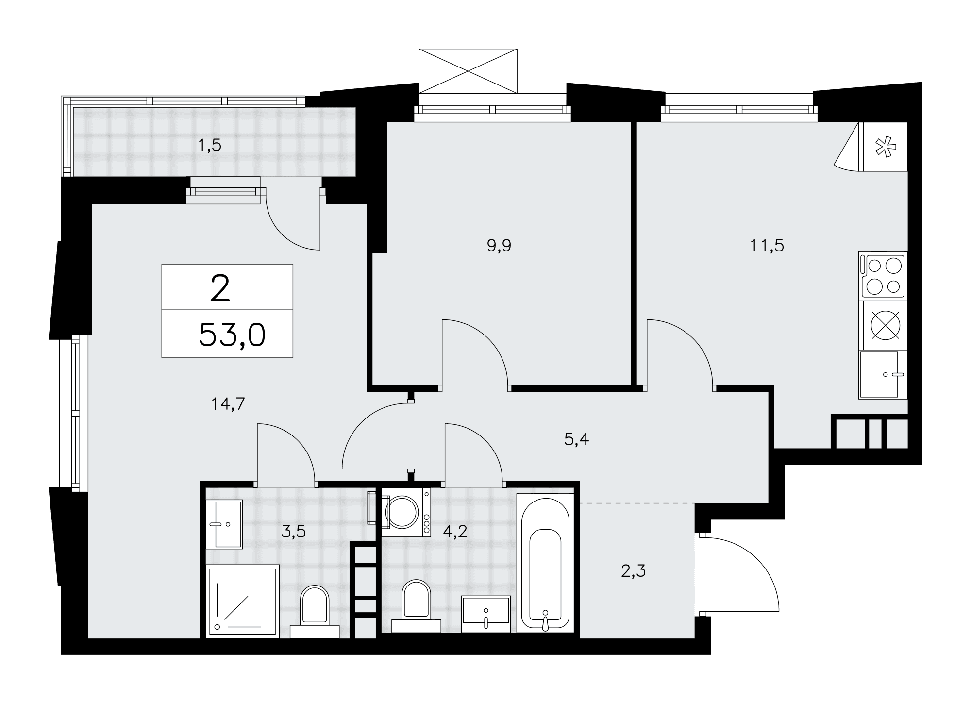 Прокшино Москва — планировка Студия