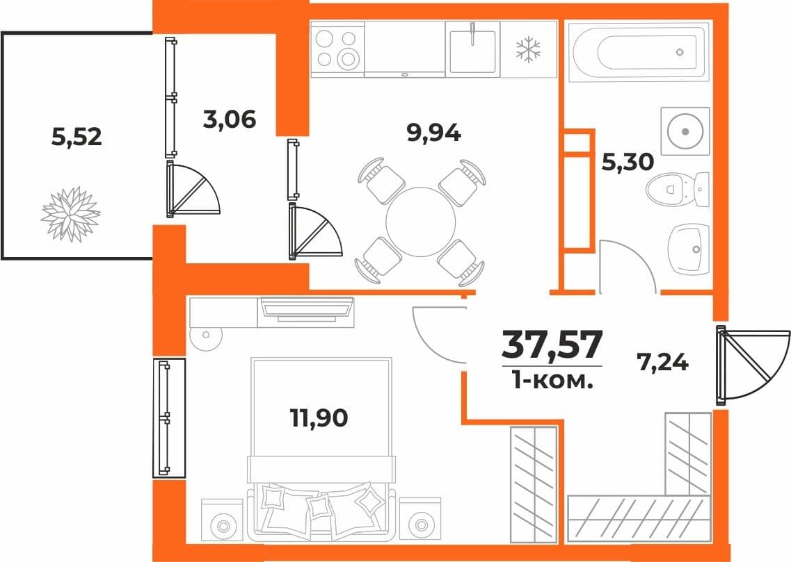 ЖК Живописный сад Хабаровск — планировка 1