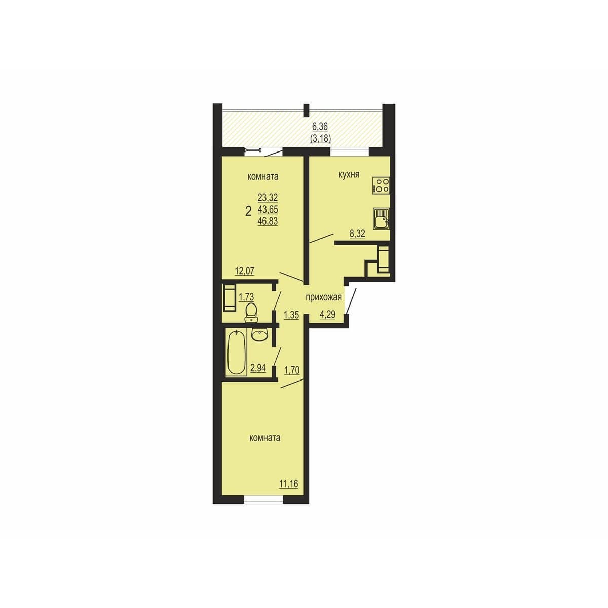 ЖК Конфетти Челябинск — планировка 2