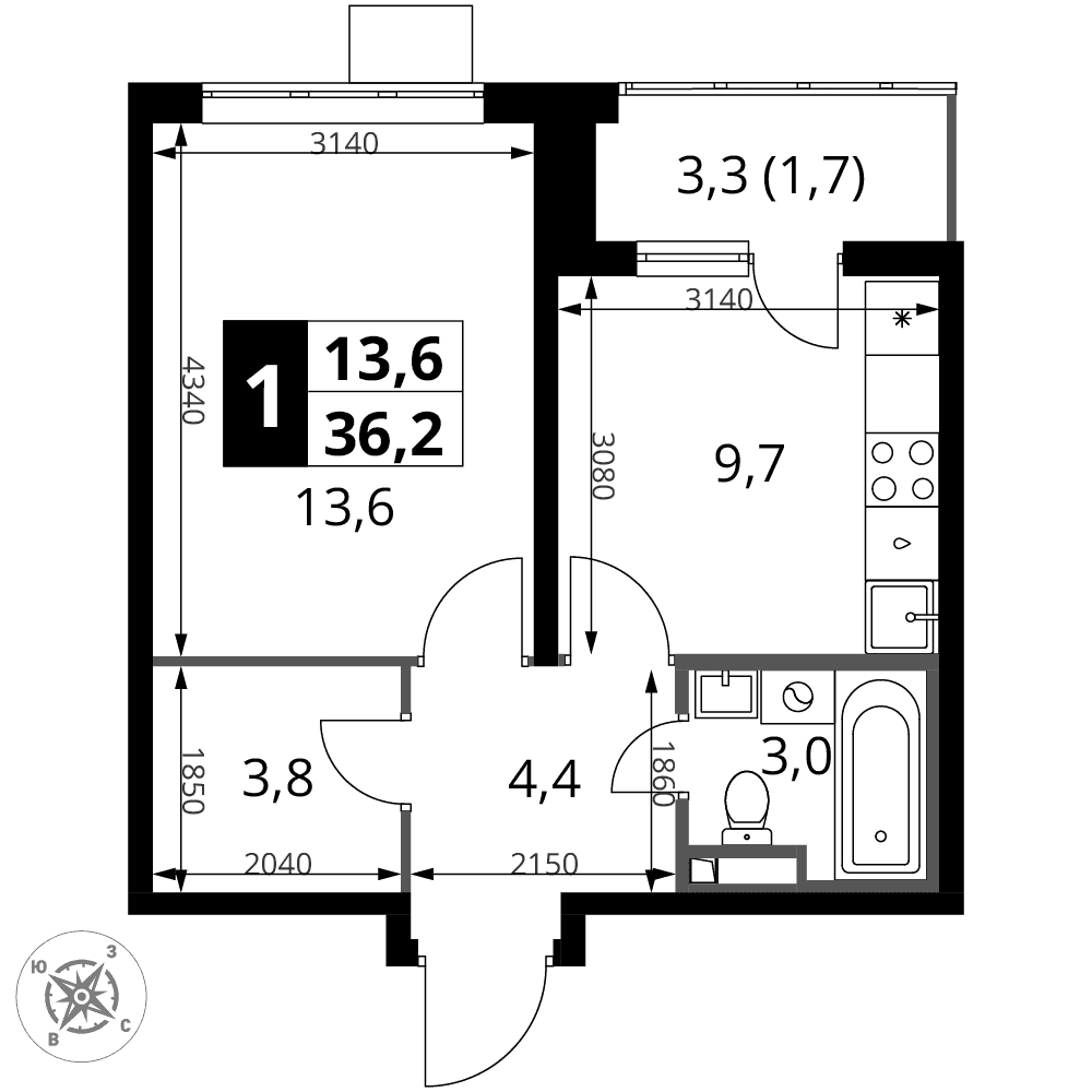 1-й Донской Видное — планировка 1