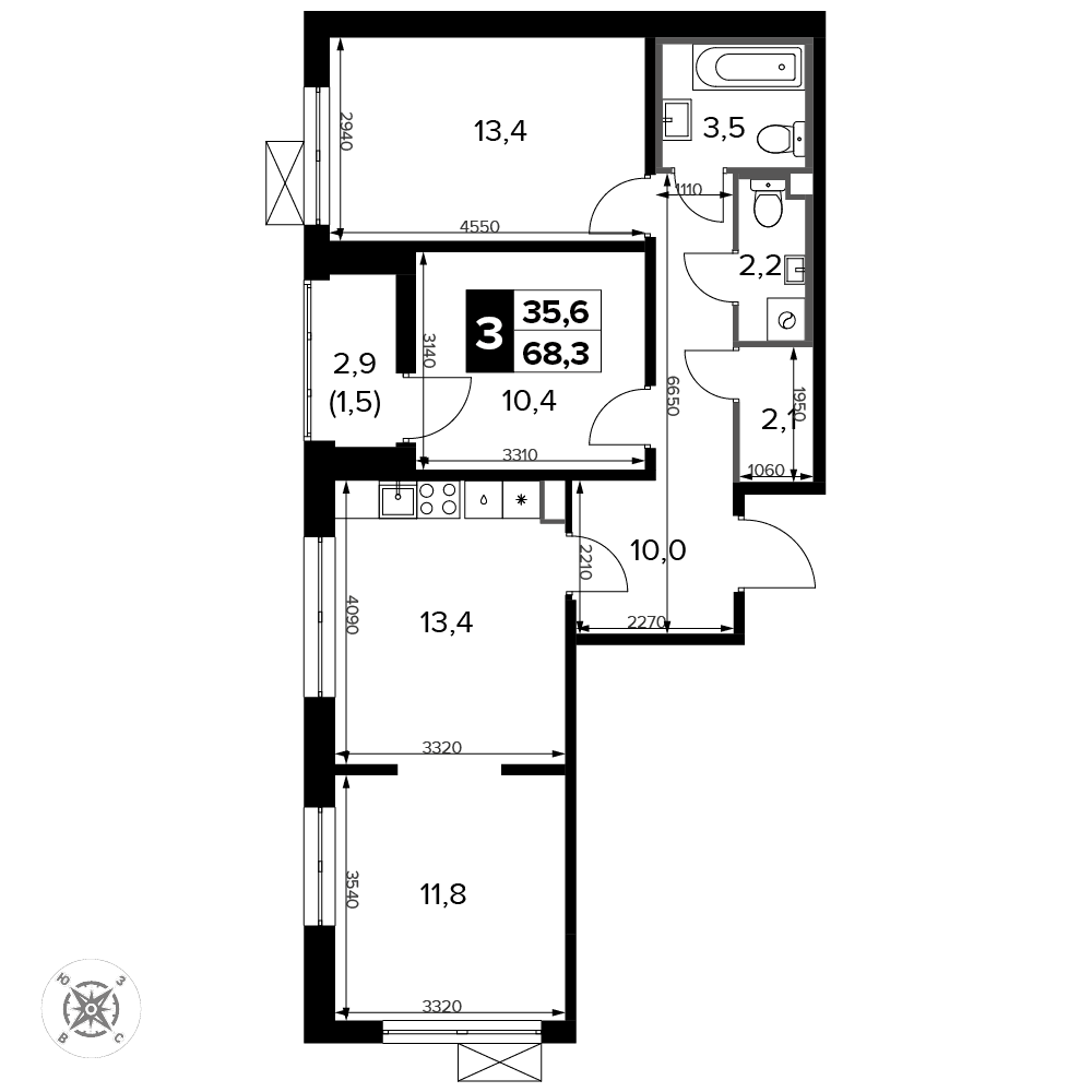 1-й Ленинградский Москва — планировка 3
