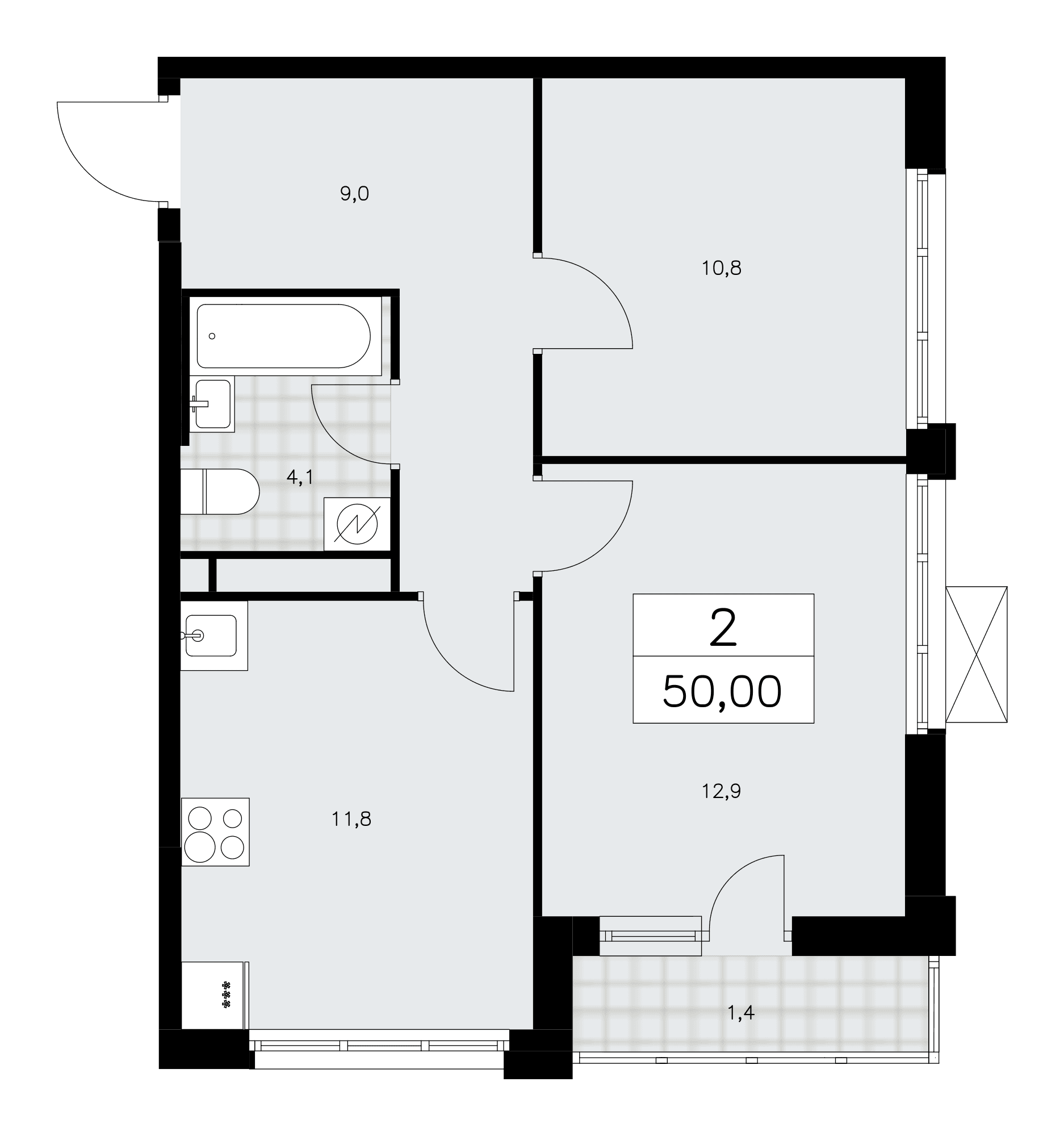 Скандинавия Москва — планировка Студия