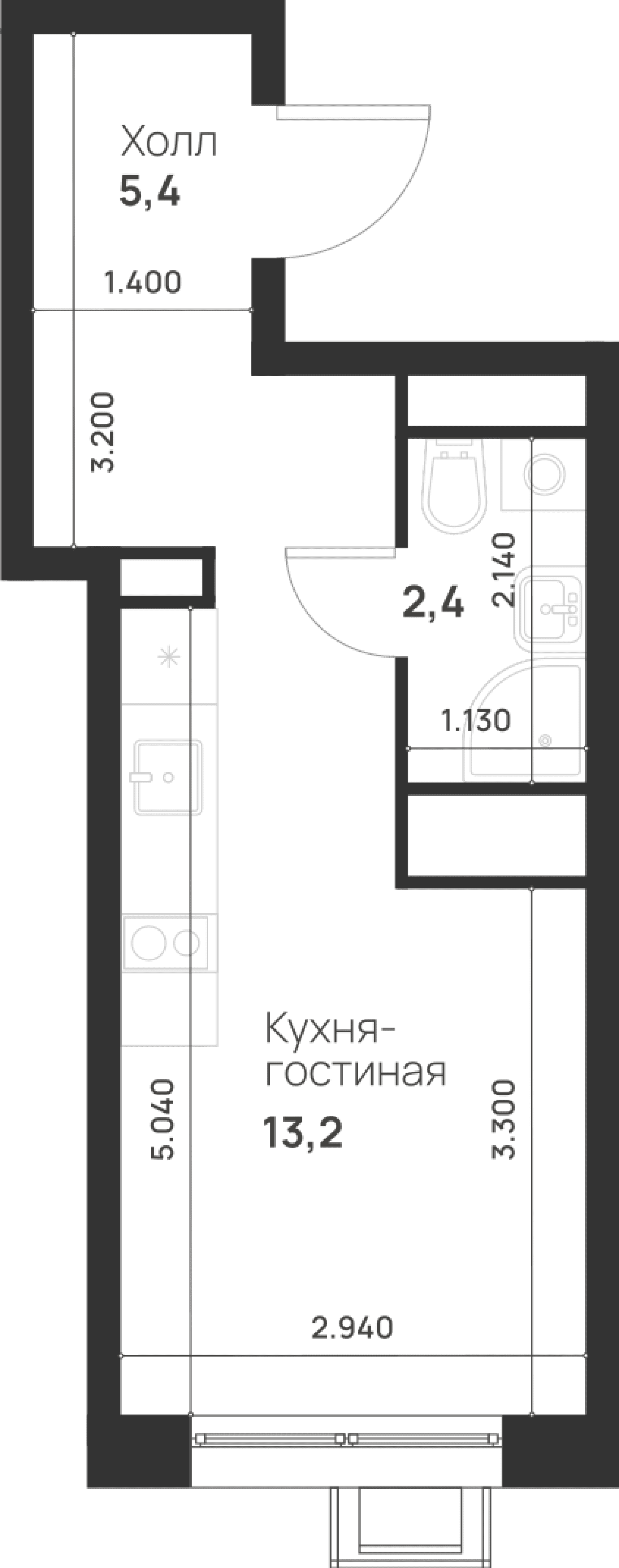 Foreville Москва — планировка Студия